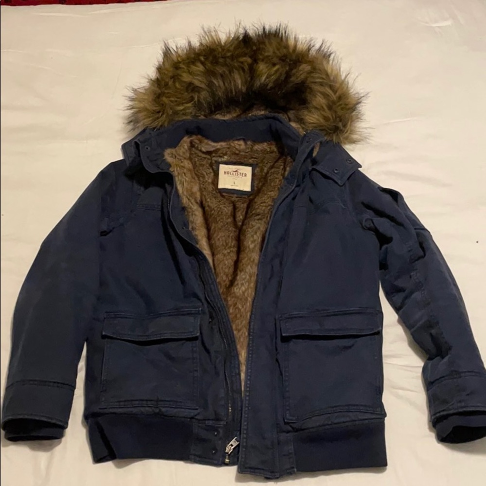 Men’s faux fur lined Hollister bomber coat